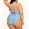 Plus size cross back swimwear with padding