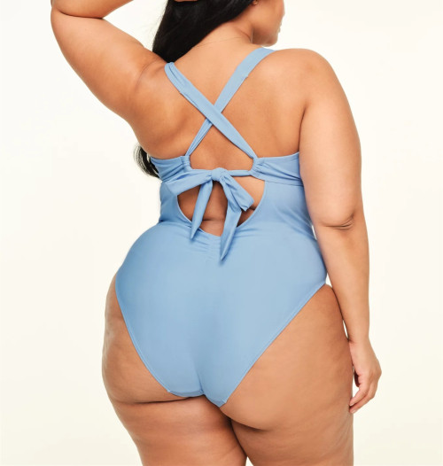 Plus size cross back swimwear with padding