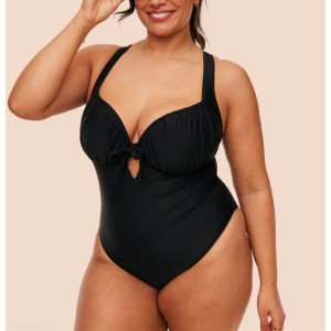 Plus size cross back swimwear with padding