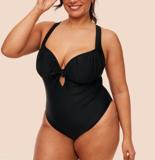 Plus size cross back swimwear with padding