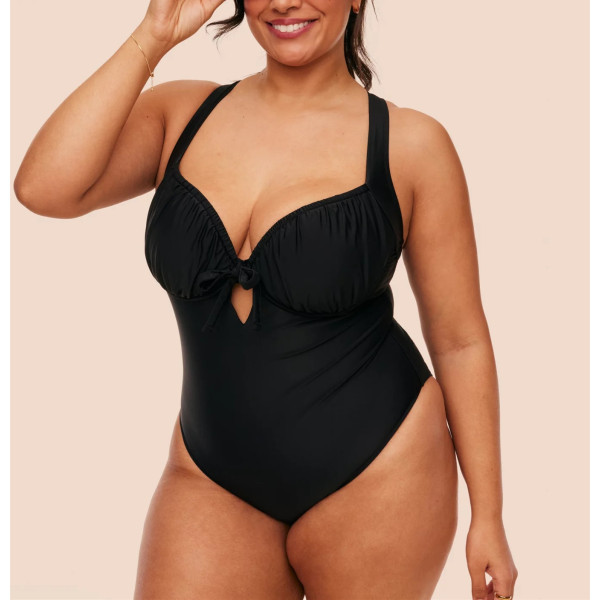 Plus size cross back swimwear with padding