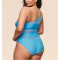 Women's one shoulder mesh spliced swimsuits with removable padding