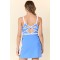 Scoop neck double strap activewear dress with built in shorts back hollow out tennis dress