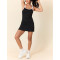 Scoop neck double strap activewear dress with built in shorts back hollow out tennis dress