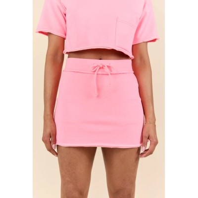 Adjustable waist lounge skirts slim fit cotton skorts