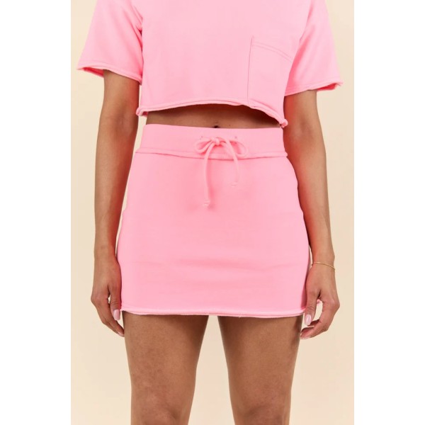 Adjustable waist lounge skirts slim fit cotton skorts