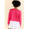 Women's long sleeve V neck cropped pullover