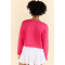 Women's long sleeve V neck cropped pullover