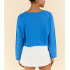 Women's long sleeve V neck cropped pullover
