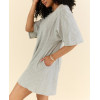 Crew neck short sleeve relaxed fit cotton rompers with side pockets