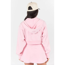 Women's relaxed fit cropped hooded cotton jackets