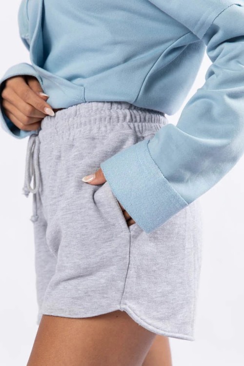 Women's elastic waist lounge shorts with side pockets