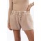 Women's elastic waist lounge shorts with side pockets