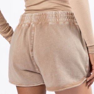 Women's elastic waist lounge shorts with side pockets