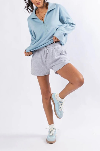 Women's elastic waist lounge shorts with side pockets