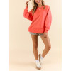 Women's crew neck pullovers relaxed fit brushed sweatshirts