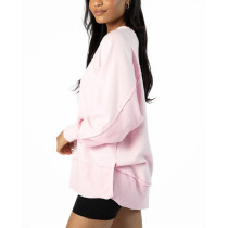 Women's crew neck pullovers relaxed fit brushed sweatshirts