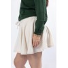 Women's adjustable waist pleated skirts with built in shorts cotton skorts