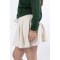 Women's adjustable waist pleated skirts with built in shorts cotton skorts