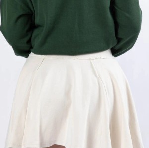 Women's adjustable waist pleated skirts with built in shorts cotton skorts