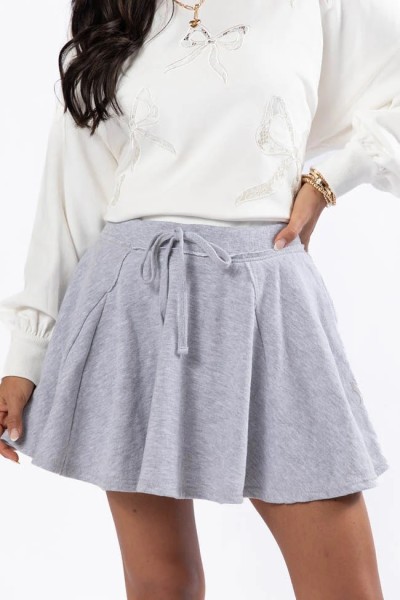 Women's adjustable waist pleated skirts with built in shorts cotton skorts