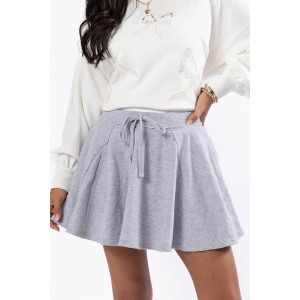 Women's adjustable waist pleated skirts with built in shorts cotton skorts