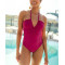 Cross front halter swimsuits with removable padding tie back light support one piece swimwear