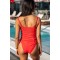 Double strap side ruched swimwear full coverage padded one piece swimsuit