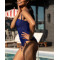 Double strap side ruched swimwear full coverage padded one piece swimsuit