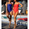 Double strap side ruched swimwear full coverage padded one piece swimsuit