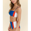 Women's color block tube bikini top with spaghetti straps