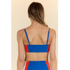 Women's color block tube bikini top with spaghetti straps