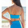 Women's color block tube bikini top with spaghetti straps
