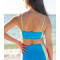 Women's color block tube bikini top with spaghetti straps