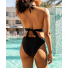 Women's sexy cutout beachwear padded tie back one piece swimwear
