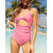Women's adjustable strap front twist one piece swimwear