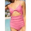 Women's adjustable strap front twist one piece swimwear