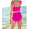 Women's basic supportive padded bikini top solid tie strap swimwear top