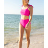Women's basic supportive padded bikini top solid tie strap swimwear top