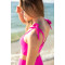 Women's basic supportive padded bikini top solid tie strap swimwear top
