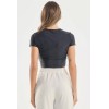 Women's short sleeve cropped t shirts lightweight slim fit sports tee