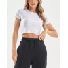 Women's short sleeve cropped t shirts lightweight slim fit sports tee