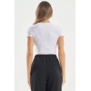 Women's short sleeve cropped t shirts lightweight slim fit sports tee