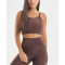 Women's light support padded sports bra with adjustable straps