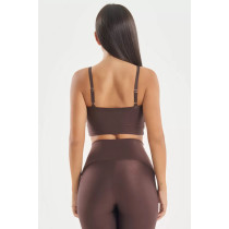 Women's light support padded sports bra with adjustable straps