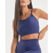 Women's light support padded sports bra with adjustable straps