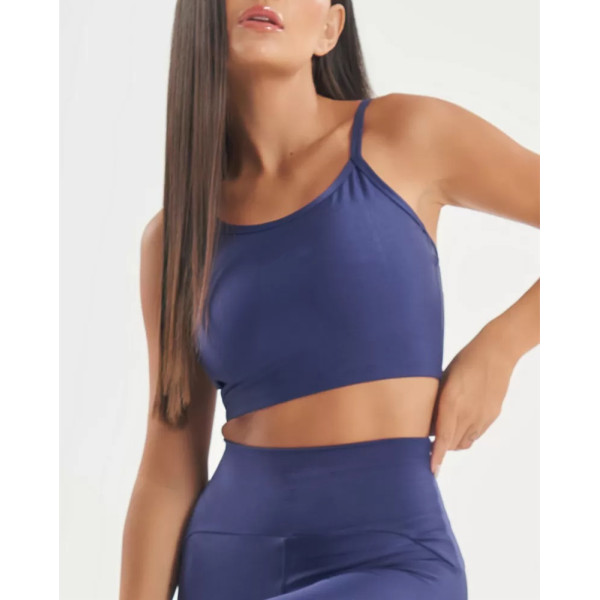 Women's light support padded sports bra with adjustable straps