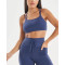 Women's medium impact strappy back sports bra with removable paddings