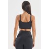 Scoop neck buttery soft padded sports bra with wide strap u back supportive crop top