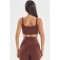 Scoop neck buttery soft padded sports bra with wide strap u back supportive crop top